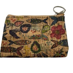 New Natural Cork Coin Key Pouch Purse Spain Or Portugal